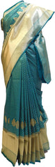 Sea Green (Rama Green) Traditional Designer Bridal Hand Weaven Pure Benarasi Zari Work Saree Sari With Blouse