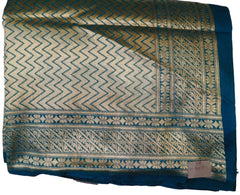 Sea Green (Rama Green) Traditional Designer Bridal Hand Weaven Pure Benarasi Zari Work Saree Sari With Blouse