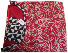 Red & White Designer Cotton (Chanderi) Kurti