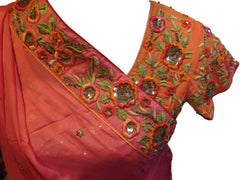 Pink & Gajari Designer Bridal Silk Lahenga With Pink Blouse