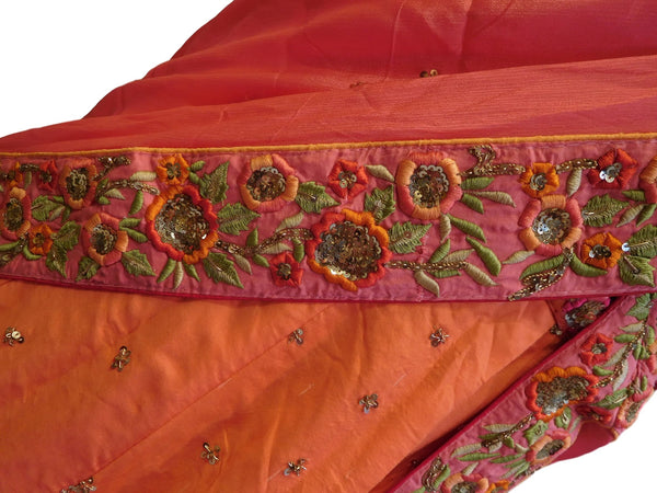 Pink & Gajari Designer Bridal Silk Lahenga With Pink Blouse