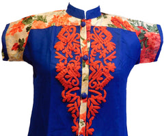 Blue Designer Georgette Kurti