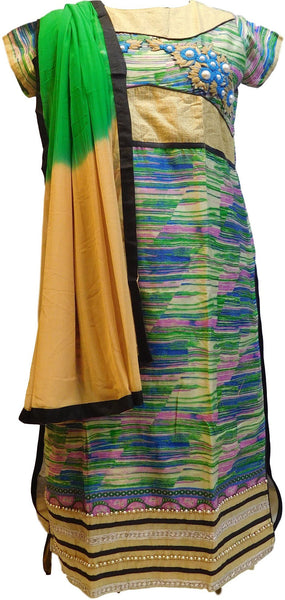 Multi Color Designer Cotton (Chanderi) Kurti With Dupatta
