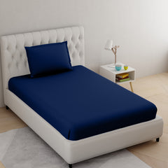 Blue Pure Cotton Single Bed Bedsheet