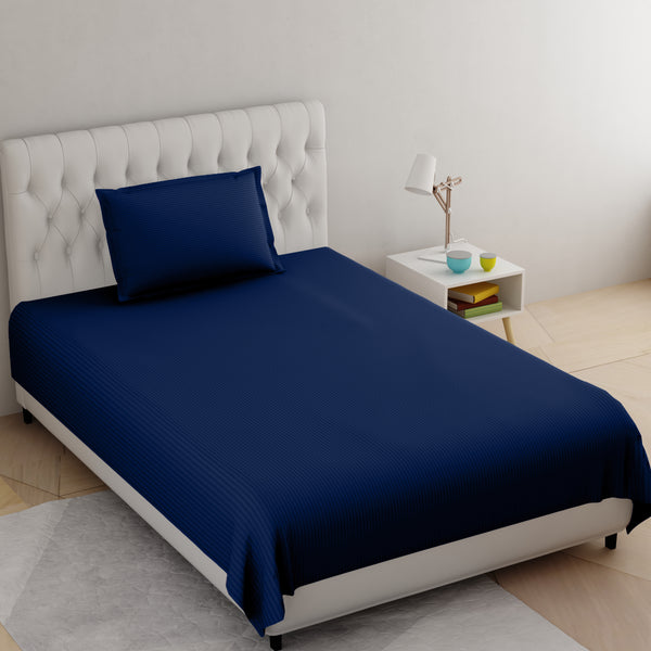 Blue Pure Cotton Single Bed Bedsheet