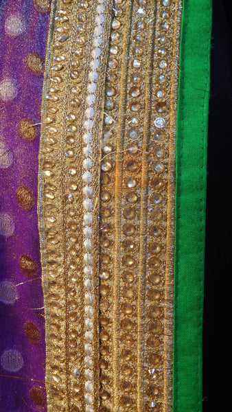 Purple & Yellow Designer Saree