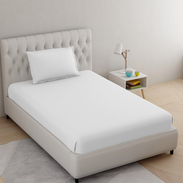 White Pure Cotton Single Bed Bedsheet