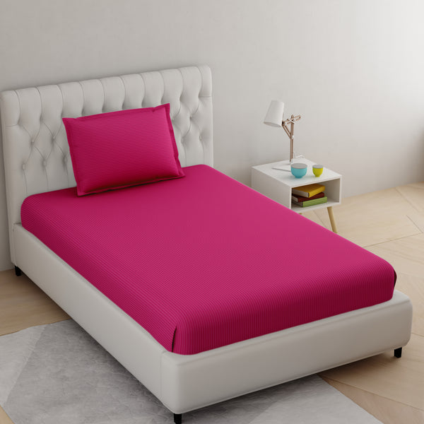Deep Purple Pure Cotton Single Bed Bedsheet