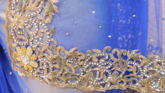 Blue Bridal Designer Bollywood Style Net Saree