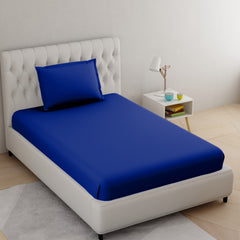 Royal Blue Pure Cotton Single Bed Bedsheet
