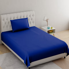 Royal Blue Pure Cotton Single Bed Bedsheet