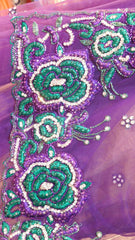 Purple Bridal Designer Bollywood Style Net Saree