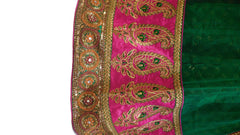 Green Designer Bridal Net Lahenga With Pink Blouse