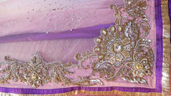 Pink Bridal Designer Bollywood Style Net Saree