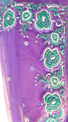 Purple Bridal Designer Bollywood Style Net Saree