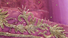 Lavender Bridal Designer Bollywood Style Net Saree