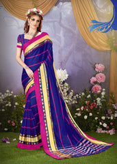 SMSAREE Blue Designer Wedding Partywear Cotton Art Silk Hand Embroidery Work Bridal Saree Sari With Blouse Piece YNF-28559