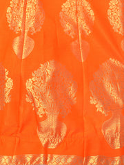 SMSAREE Orange Designer Wedding Partywear Banarasi Art Silk Hand Embroidery Work Bridal Saree Sari With Blouse Piece YNF-28765
