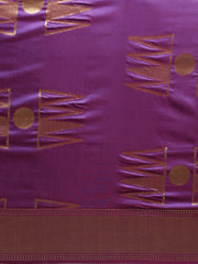 SMSAREE Purple Designer Wedding Partywear Banarasi Art Silk Hand Embroidery Work Bridal Saree Sari With Blouse Piece YNF-29144
