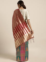 SMSAREE Copper Designer Wedding Partywear Kanjeevaram Art Silk Hand Embroidery Work Bridal Saree Sari With Blouse Piece YNF-29203