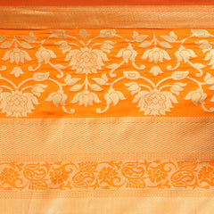 SMSAREE Mustard Designer Wedding Partywear Banarasi Art Silk Hand Embroidery Work Bridal Saree Sari With Blouse Piece YNF-29209