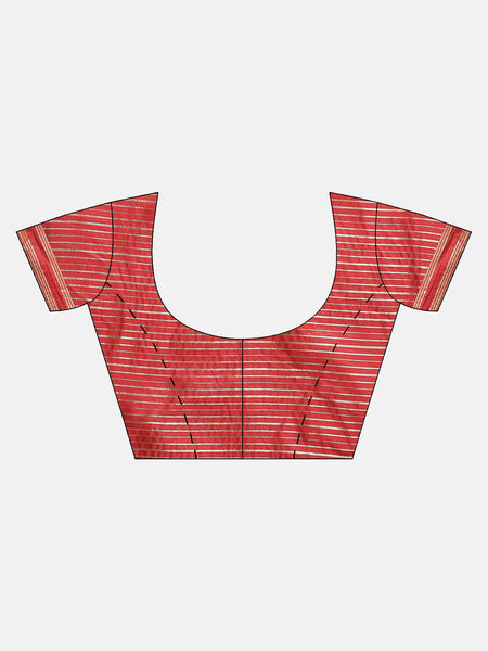 SMSAREE Red Designer Wedding Partywear Kanjeevaram Art Silk Hand Embroidery Work Bridal Saree Sari With Blouse Piece YNF-29254