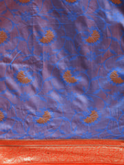 SMSAREE Blue Designer Wedding Partywear Kanjeevaram Art Silk Hand Embroidery Work Bridal Saree Sari With Blouse Piece YNF-29271