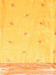 SMSAREE Yellow Designer Wedding Partywear Kanjeevaram Art Silk Hand Embroidery Work Bridal Saree Sari With Blouse Piece YNF-29272