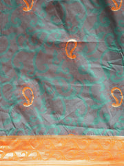 SMSAREE Teal Designer Wedding Partywear Kanjeevaram Art Silk Hand Embroidery Work Bridal Saree Sari With Blouse Piece YNF-29274