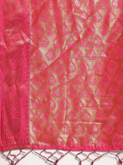 SMSAREE Pink Designer Wedding Partywear Kanjeevaram Art Silk Hand Embroidery Work Bridal Saree Sari With Blouse Piece YNF-29329