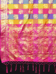 SMSAREE Multi Designer Wedding Partywear Uppada Art Silk Hand Embroidery Work Bridal Saree Sari With Blouse Piece YNF-29361