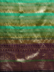 SMSAREE Green Designer Wedding Partywear Banarasi Art Silk Hand Embroidery Work Bridal Saree Sari With Blouse Piece YNF-29434