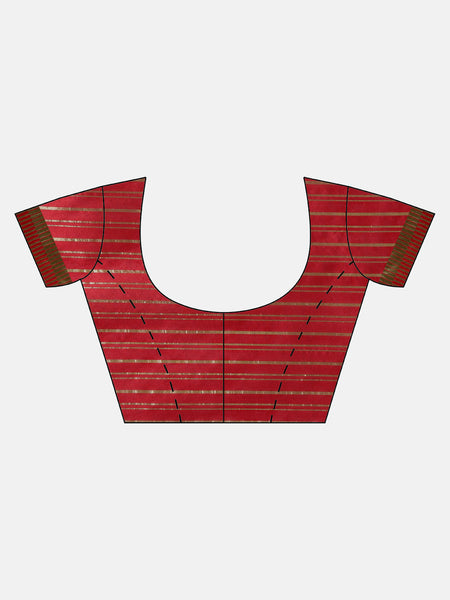 SMSAREE Red Designer Wedding Partywear Kanjeevaram Art Silk Hand Embroidery Work Bridal Saree Sari With Blouse Piece YNF-29439