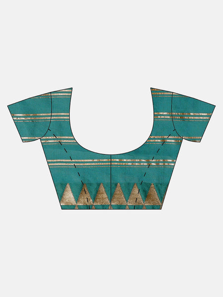 SMSAREE Sea Green Designer Wedding Partywear Kanjeevaram Art Silk Hand Embroidery Work Bridal Saree Sari With Blouse Piece YNF-29441