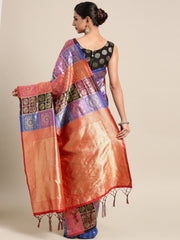SMSAREE Multi Designer Wedding Partywear Kanjeevaram Art Silk Hand Embroidery Work Bridal Saree Sari With Blouse Piece YNF-29443