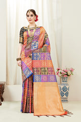 SMSAREE Multi Designer Wedding Partywear Kanjeevaram Art Silk Hand Embroidery Work Bridal Saree Sari With Blouse Piece YNF-29443