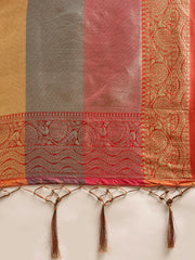SMSAREE Multi Designer Wedding Partywear Banarasi Art Silk Hand Embroidery Work Bridal Saree Sari With Blouse Piece YNF-29457