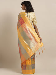SMSAREE Multi Designer Wedding Partywear Banarasi Art Silk Hand Embroidery Work Bridal Saree Sari With Blouse Piece YNF-29459