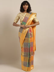 SMSAREE Multi Designer Wedding Partywear Banarasi Art Silk Hand Embroidery Work Bridal Saree Sari With Blouse Piece YNF-29459