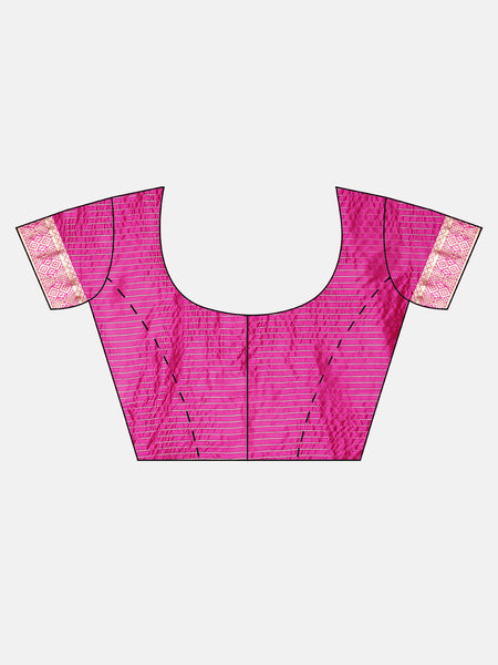 SMSAREE Pink Designer Wedding Partywear Kanjeevaram Art Silk Hand Embroidery Work Bridal Saree Sari With Blouse Piece YNF-29504