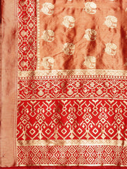 SMSAREE Red Designer Wedding Partywear Kanjeevaram Art Silk Hand Embroidery Work Bridal Saree Sari With Blouse Piece YNF-29505