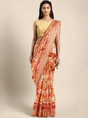 SMSAREE Red Designer Wedding Partywear Kanjeevaram Art Silk Hand Embroidery Work Bridal Saree Sari With Blouse Piece YNF-29505