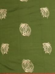 SMSAREE Olive Green Designer Wedding Partywear Kanjeevaram Art Silk Hand Embroidery Work Bridal Saree Sari With Blouse Piece YNF-29522