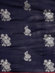 SMSAREE Navy Blue Designer Wedding Partywear Kanjeevaram Art Silk Hand Embroidery Work Bridal Saree Sari With Blouse Piece YNF-29526