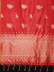 SMSAREE Red Designer Wedding Partywear Kanjeevaram Art Silk Hand Embroidery Work Bridal Saree Sari With Blouse Piece YNF-29529