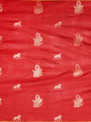 SMSAREE Red Designer Wedding Partywear Kanjeevaram Art Silk Hand Embroidery Work Bridal Saree Sari With Blouse Piece YNF-29529