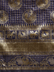SMSAREE Blue Designer Wedding Partywear Kanjeevaram Art Silk Hand Embroidery Work Bridal Saree Sari With Blouse Piece YNF-29544
