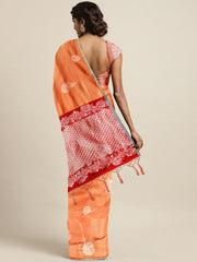 SMSAREE Orange Designer Wedding Partywear Kanjeevaram Art Silk Hand Embroidery Work Bridal Saree Sari With Blouse Piece YNF-29615