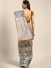 SMSAREE Mustard Designer Wedding Partywear Linen Art Silk Hand Embroidery Work Bridal Saree Sari With Blouse Piece YNF-29672