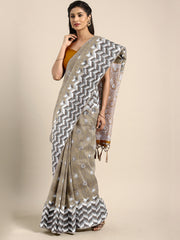 SMSAREE Mustard Designer Wedding Partywear Linen Art Silk Hand Embroidery Work Bridal Saree Sari With Blouse Piece YNF-29672